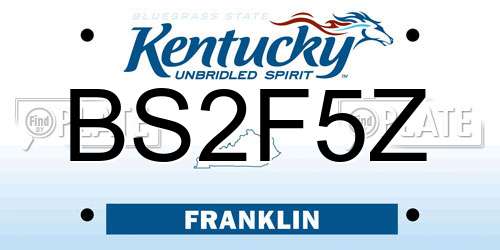 BS2F5Z Kentucky License Plate