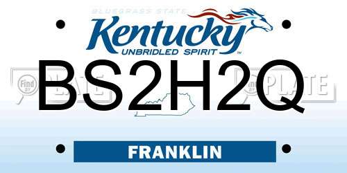 BS2H2Q Kentucky License Plate