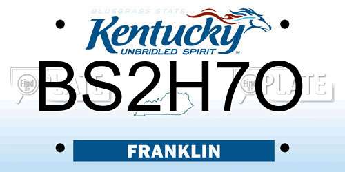 BS2H7O Kentucky License Plate