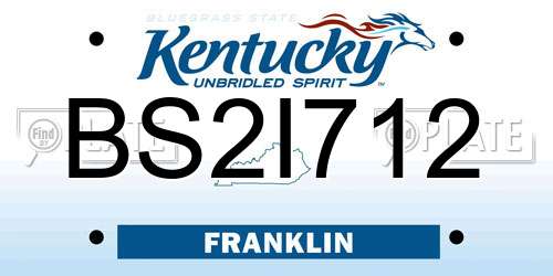 BS2I712 Kentucky License Plate