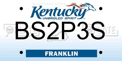 BS2P3S Kentucky License Plate