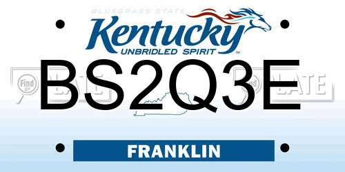 BS2Q3E Kentucky License Plate