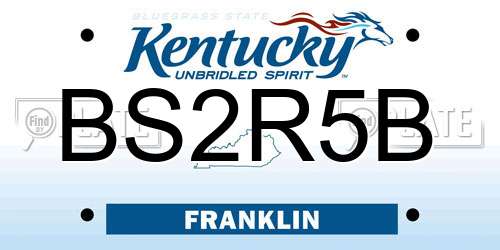 BS2R5B Kentucky License Plate