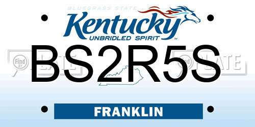 BS2R5S Kentucky License Plate