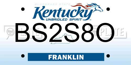 BS2S8O Kentucky License Plate