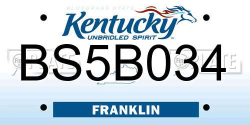 BS5B034 Kentucky License Plate