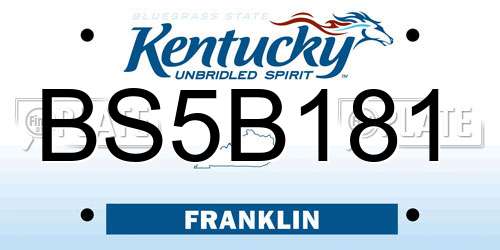 BS5B181 Kentucky License Plate