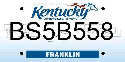 BS5B558 Kentucky License Plate