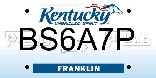 BS6A7P Kentucky License Plate