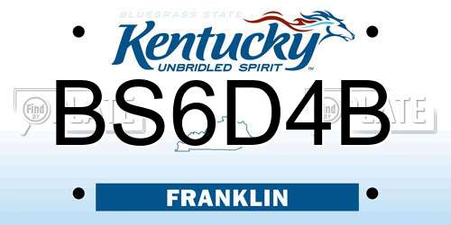 BS6D4B Kentucky License Plate