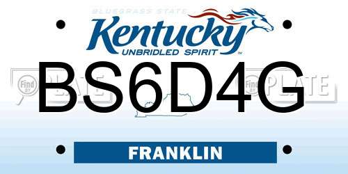 BS6D4G Kentucky License Plate