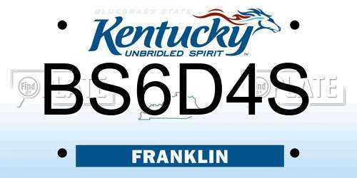BS6D4S Kentucky License Plate