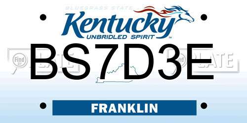 BS7D3E Kentucky License Plate