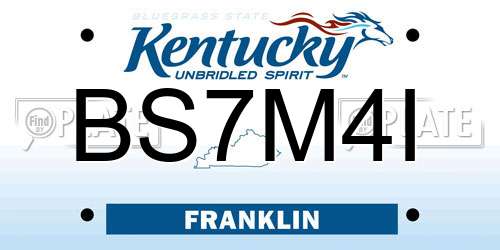 BS7M4I Kentucky License Plate