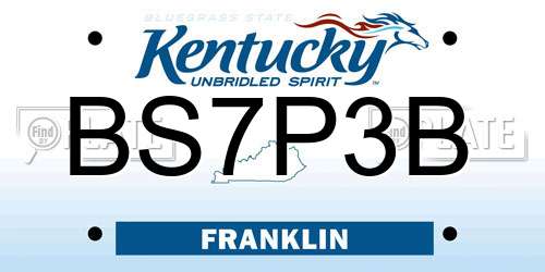BS7P3B Kentucky License Plate