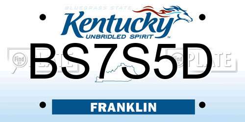 BS7S5D Kentucky License Plate