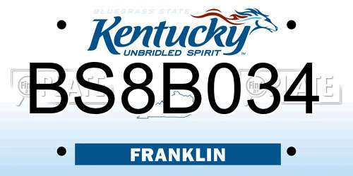 BS8B034 Kentucky License Plate