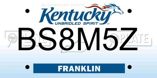 BS8M5Z Kentucky License Plate