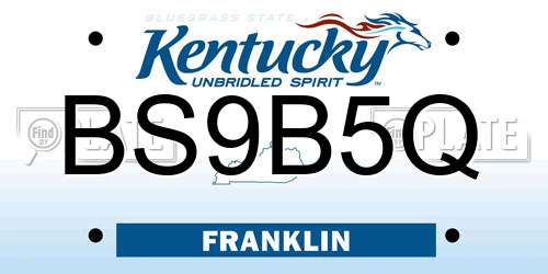BS9B5Q Kentucky License Plate