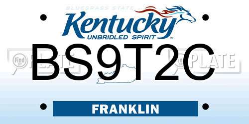 BS9T2C Kentucky License Plate