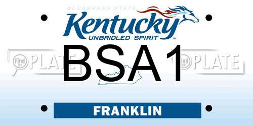 BSA1 Kentucky License Plate