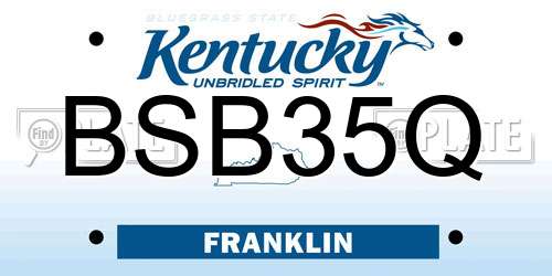 BSB35Q Kentucky License Plate