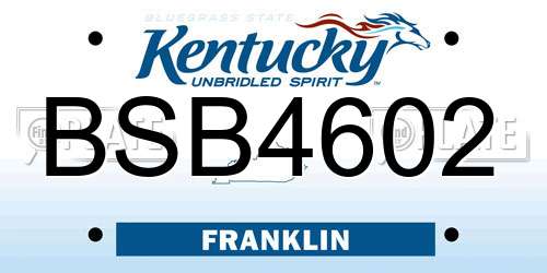 BSB4602 Kentucky License Plate