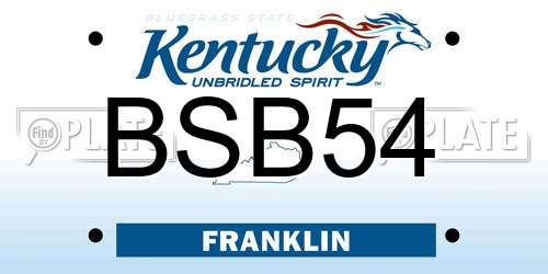 BSB54 Kentucky License Plate
