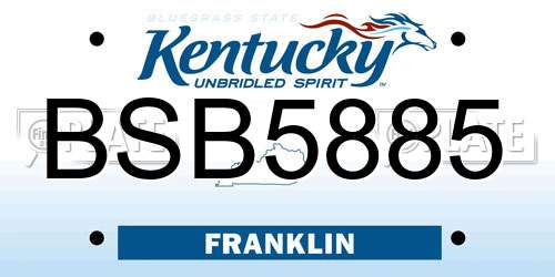 BSB5885 Kentucky License Plate