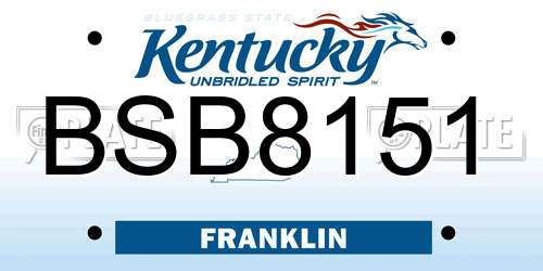 BSB8151 Kentucky License Plate