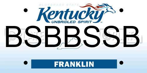 BSBBSSB Kentucky License Plate