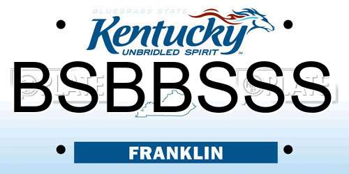 BSBBSSS Kentucky License Plate