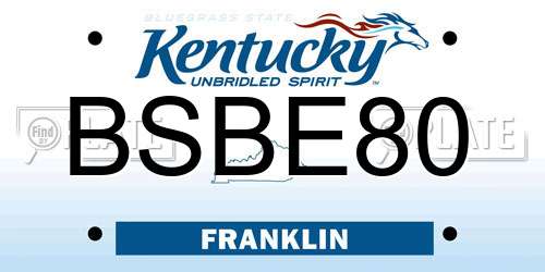 BSBE80 Kentucky License Plate