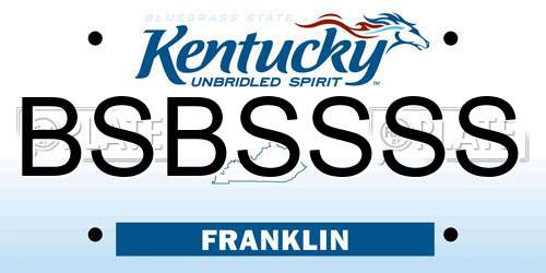 BSBSSSS Kentucky License Plate