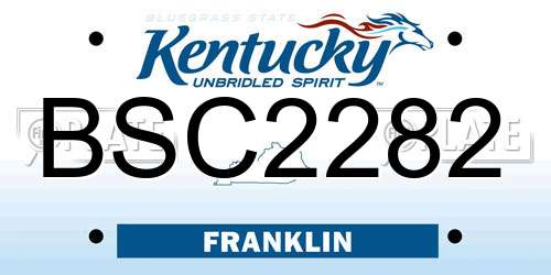 BSC2282 Kentucky License Plate