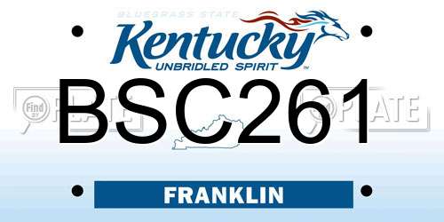 BSC261 Kentucky License Plate