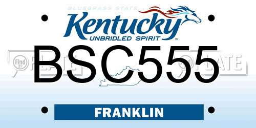 BSC555 Kentucky License Plate