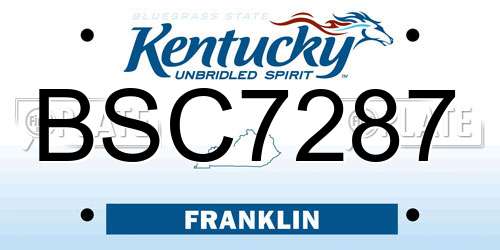 BSC7287 Kentucky License Plate