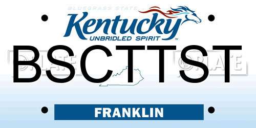BSCTTST Kentucky License Plate