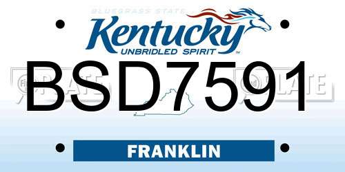 BSD7591 Kentucky License Plate
