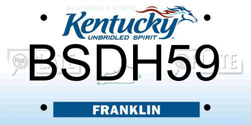 BSDH59 Kentucky License Plate