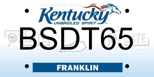 BSDT65 Kentucky License Plate