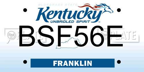 BSF56E Kentucky License Plate