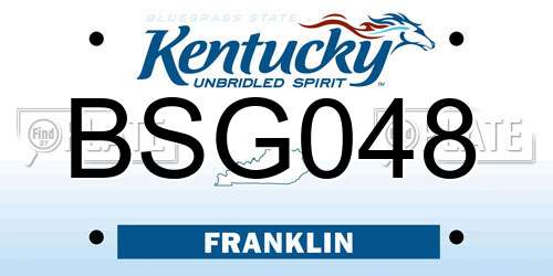 BSG048 Kentucky License Plate