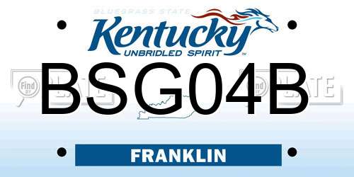 BSG04B Kentucky License Plate