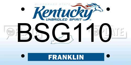 BSG110 Kentucky License Plate