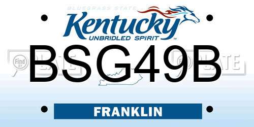 BSG49B Kentucky License Plate