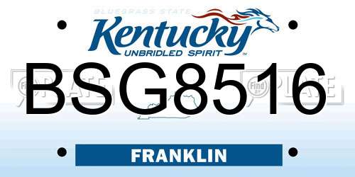BSG8516 Kentucky License Plate