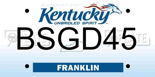 BSGD45 Kentucky License Plate