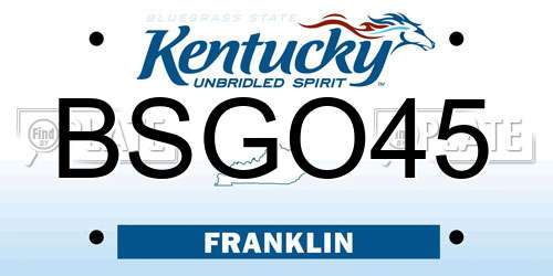 BSGO45 Kentucky License Plate